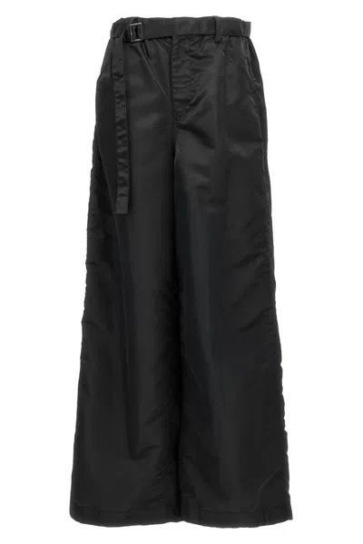 Sacai Nylon Twill Pants In Black