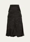 Sacai Nylon-twill Pleated Cargo Midi Skirt In Black