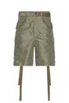 Sacai Nylon Twill Shorts In Khaki