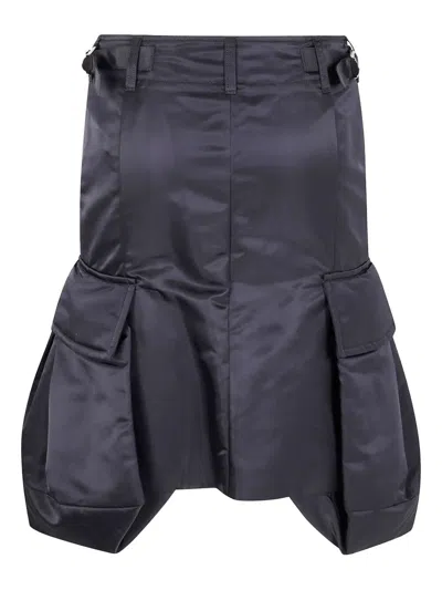 Sacai Twill Nylon Skirt Cargo Pockets In Blue