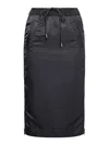 Sacai Pleat-panelled Midi Skirt In Black