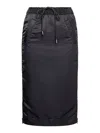 Sacai Insulated Nylon Twill Midi Skirt In Black
