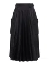Sacai Womens Black Pleated Wrap-front Woven Midi Skirt In Black