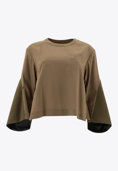 Sacai Nylon Twill Top In Nude