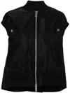 Sacai Sleeveless Nylon Zip-up Jacket In Black