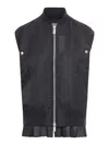 Sacai Black Layered Vest In Black