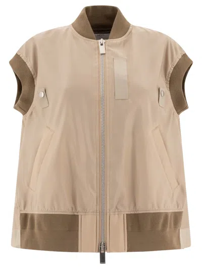 SACAI SACAI NYLON TWILL VEST JACKET