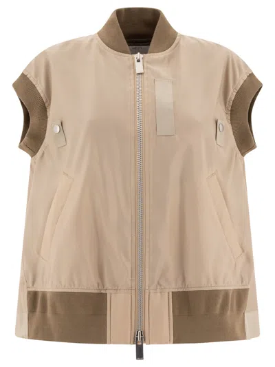 SACAI SACAI NYLON TWILL VEST JACKET