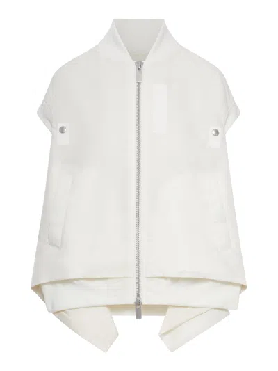 Sacai Nylon Twill Vest In White