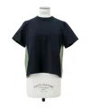Sacai Nylon Twill X Cotton Jersey T-shirt In Black