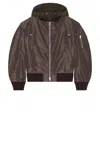 Sacai Nylon Twill X Grosgrain Blouson In Brown