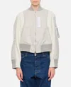 Sacai Nylon Twill X Knit Blouson In Weiss