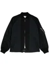 Sacai Quilted Padded Bomber Jacket In Black