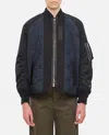 Sacai Nylon-sleeve Quilted Zip Up Jacket In Black