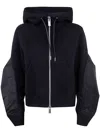 Sacai Nylon Twill X Sponge Sweat Hoodie In Black