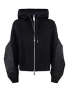 Sacai Nylon Twill X Sponge Sweat Hoodie In Black