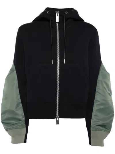 Sacai Nylon Twill X Sponge Sweat Hoodie In Multicolor