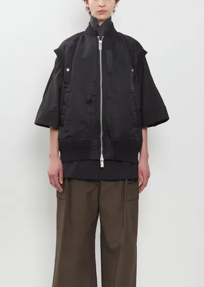 Sacai Nylon Twill X Suiting Vest In Black