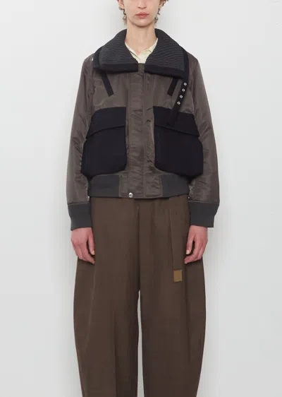 Sacai Nylon Twill X Wool Melton Blouson In Multi