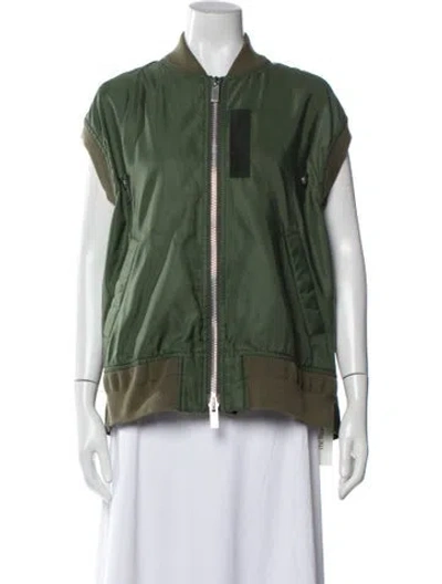 Pre-owned Sacai Nylon Vest In Green