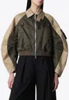 Sacai Oversized Cotton-canvas And Shell Bomber Jacket In Multi