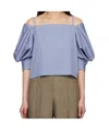 Sacai Off Shoulder Top In Multicolor