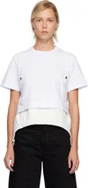 Sacai Off-white Cotton Jersey & Nylon Twill T-shirt