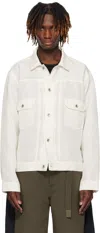 Sacai Off-white Double-faced Silk Cotton Jacket In 151 Off White