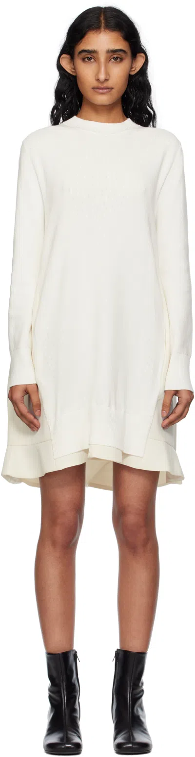 Sacai Off-white Suiting Mix Knit Minidress