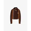 Sacai Omens Dark Beige  X Carhartt Wip Duck Contrast-canvas Wool Jacket In Brown