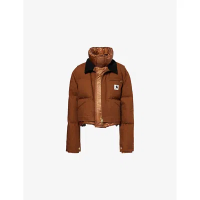 SACAI OMENS SACAI X CARHARTT WIP DUCK PADDED COTTON JACKET DARK BEIGE XL