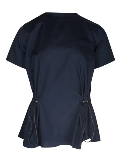 Pre-owned Sacai Open-back Toggle-side Top In Blue