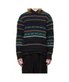 Sacai Open-knit Polyester Sweater. In Black