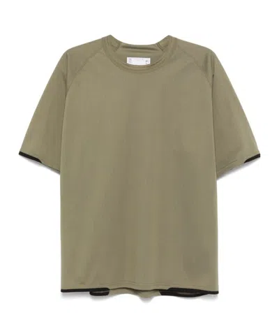 Sacai Open-necked Black Shirt In Gray