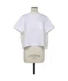 Sacai Open-necked Black Shirt In White