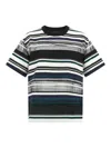 Sacai Striped Organza Insert Cotton T-shirt In Multi
