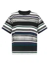 Sacai Striped Organza Insert Cotton T-shirt In Multi
