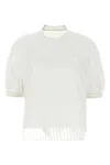Sacai White Organza T-shirt In White