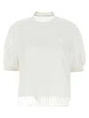 Sacai White Organza T-shirt