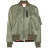 Sacai Khaki Nylon Twill Bomber Jacket In Green