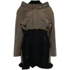 Sacai Grosgrain Bonding X Wool Melton Dress In Gray