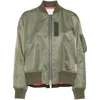 Sacai Khaki Nylon Twill Bomber Jacket In Green