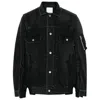 Sacai Denim Mixed Media Twill Jacket In Black