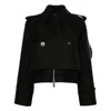 Sacai Black Cotton Gabardine X Nylon Twill Jacket In Black