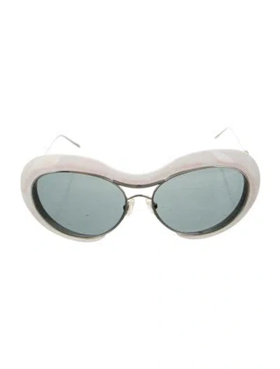 Pre-owned Sacai Oversize Tinted Sunglasses In White