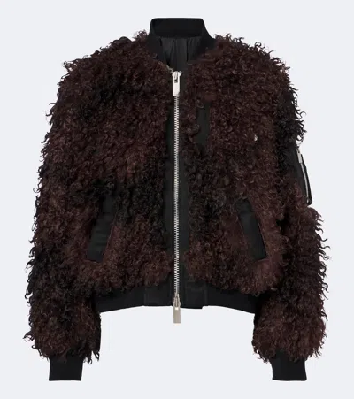 Sacai Oversized Bomber Jacket In Brown