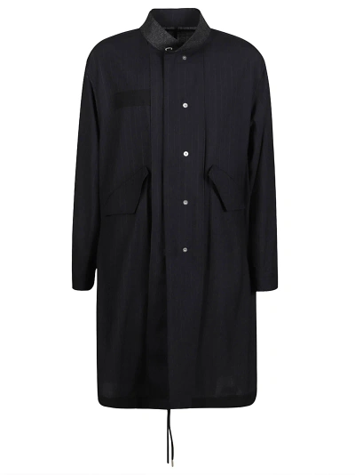 Sacai Oversized Buttoned Dress In Navy 201