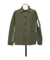 Sacai Button-down Jacket In Green
