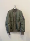 Sacai Padded Bomber Jacket In Green