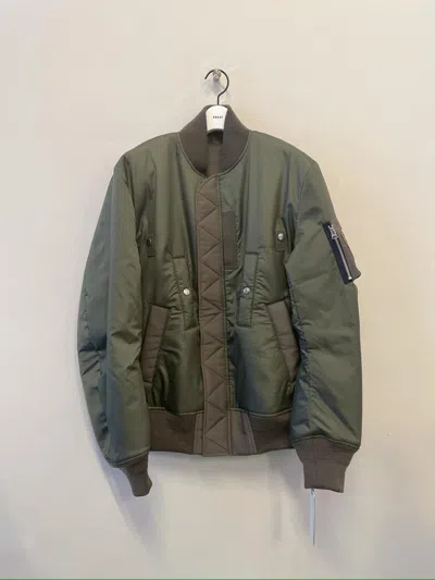 Sacai Padded Bomber Jacket In Green